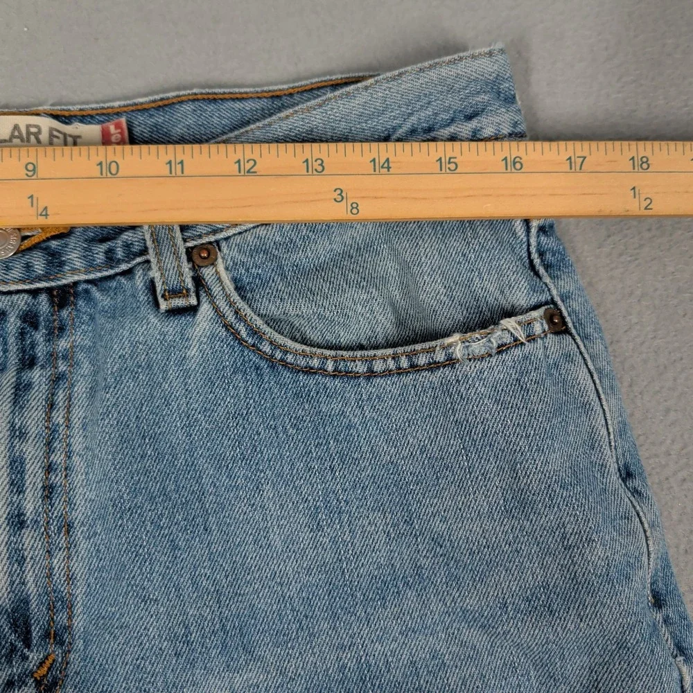 Levi's 505 Jeans Mens 33x32 Blue Regular Fit Straight‎ Leg Denim Cotton Casual